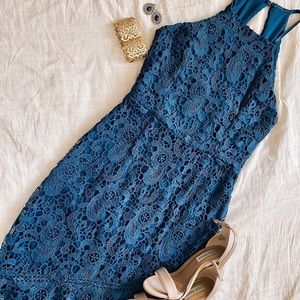 Beautiful dark blue lace dress